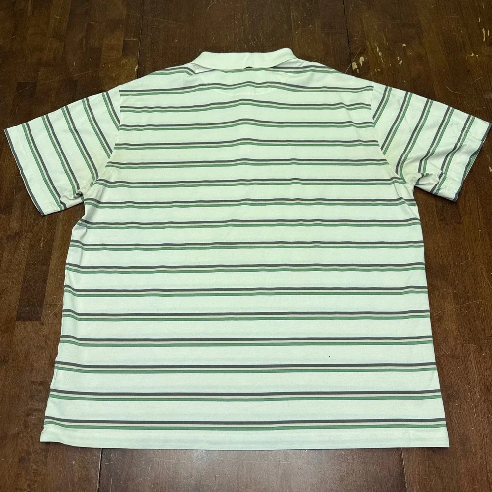 Tiger Woods Collection Polo Shirt Mens XXL White Striped Dri-FIT 359325-112